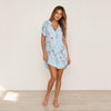 Women's V-Neck Nightgown - Button Placket, Piped