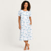 Women's Floral Nightgown - Button Front, Pockets, S-5XL
