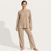 Women's Knit Lounge Set - Long Sleeve Top and Matching Pants