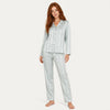 Women's Satin Pajama Set - Long Sleeve Top and Ankle Length Pants