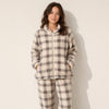 Women's Fleece Pajama Set - Plaid Sherpa Top and Pants
