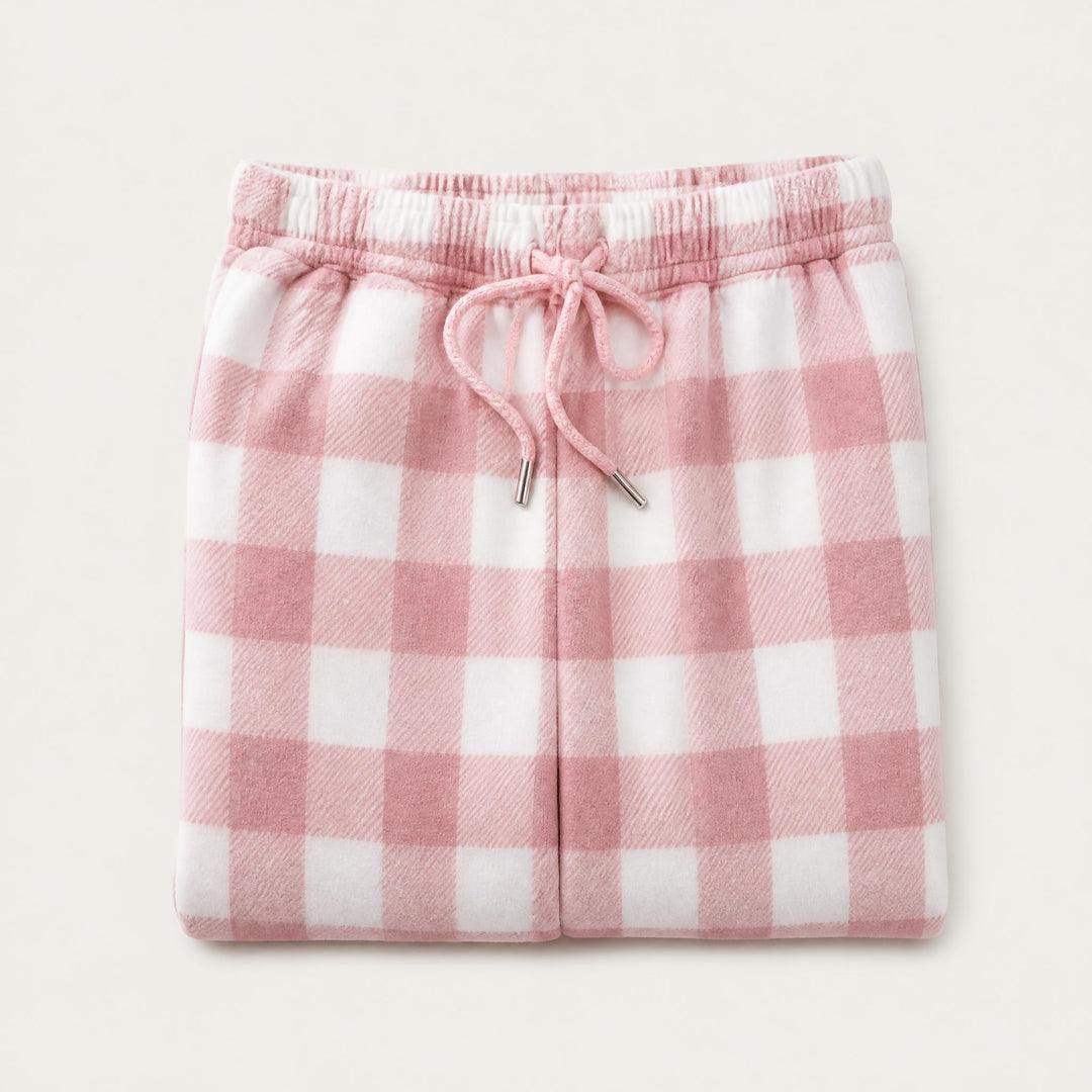 Matching Couples Pajama Pants - Plaid Flannel Straight Leg