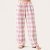 Matching Couples Pajama Pants - Plaid Flannel Straight Leg