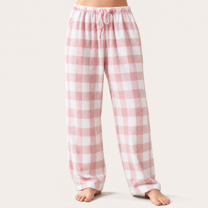 Matching Couples Pajama Pants - Plaid Flannel Straight Leg