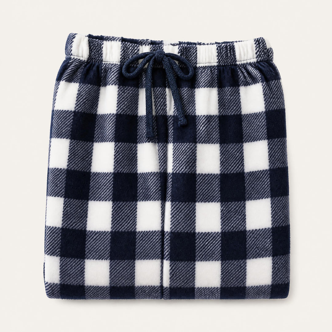 Matching Couples Pajama Pants - Plaid Flannel Straight Leg