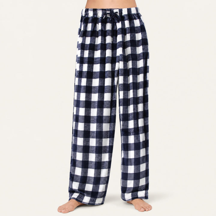Matching Couples Pajama Pants - Plaid Flannel Straight Leg