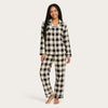 Women's Plaid Pajama Set - Lightweight Top and Pants
