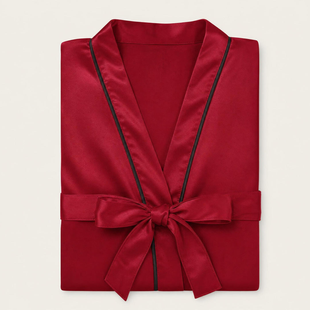 Satin Robe for Women - Wrap Front with Tie Belt