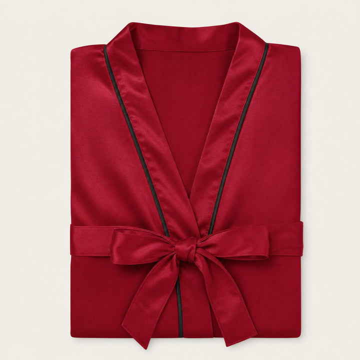 Satin Robe for Women - Wrap Front with Tie Belt