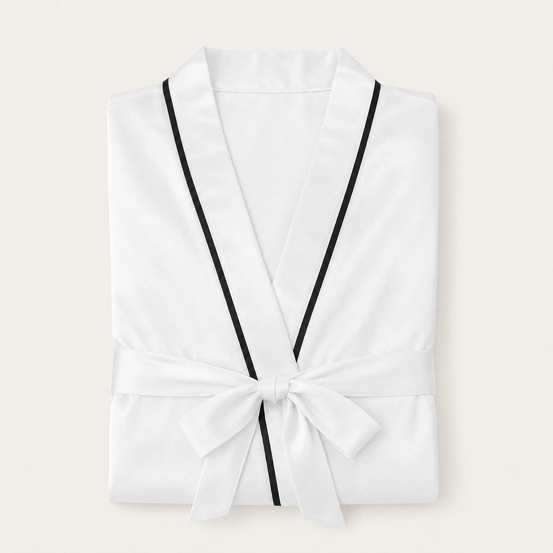 Satin Robe for Women - Wrap Front with Tie Belt