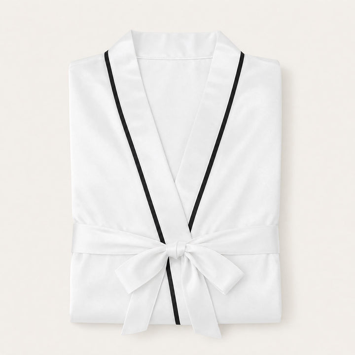 Satin Robe for Women - Wrap Front with Tie Belt