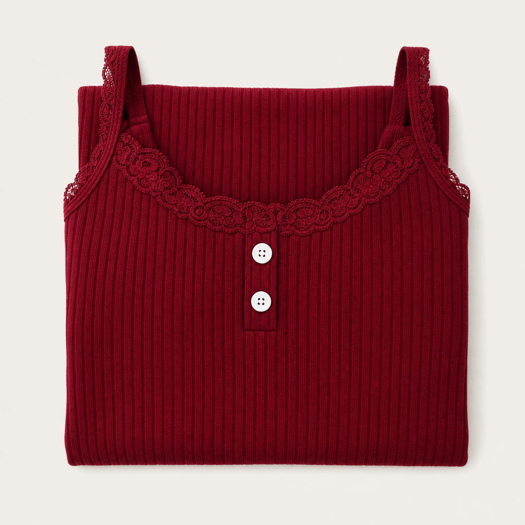 Ribbed Knit Chemise - Adjustable Cami Straps