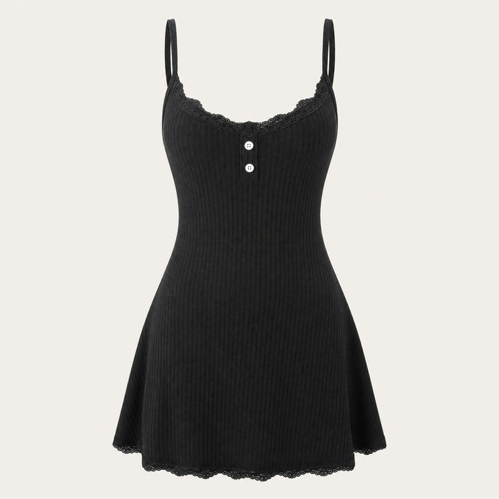 Ribbed Knit Chemise - Adjustable Cami Straps