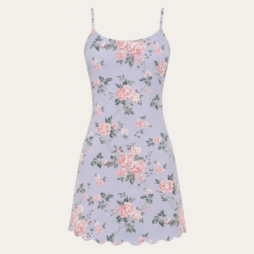 Floral Slip Nightgown - Adjustable Cami Straps