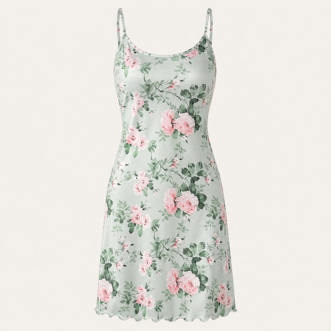 Floral Slip Nightgown - Adjustable Cami Straps