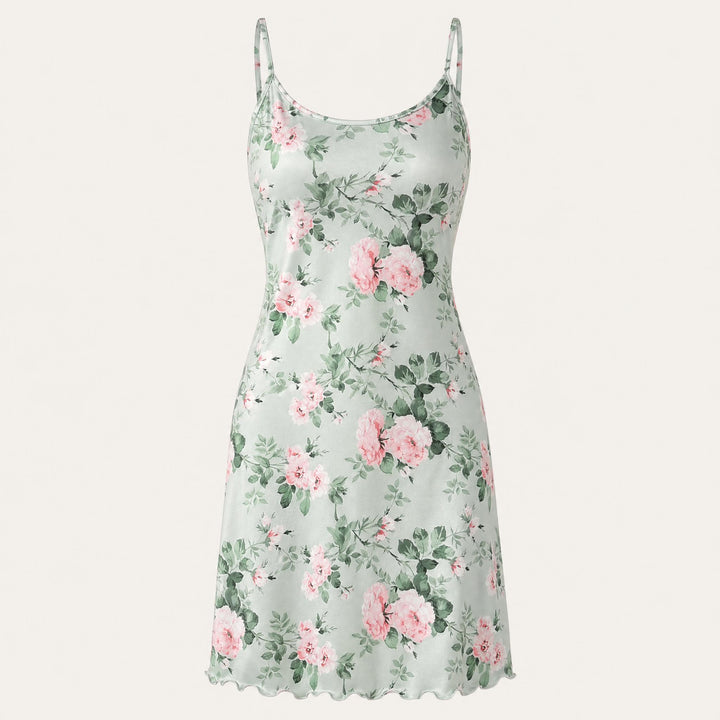 Floral Slip Nightgown - Adjustable Cami Straps