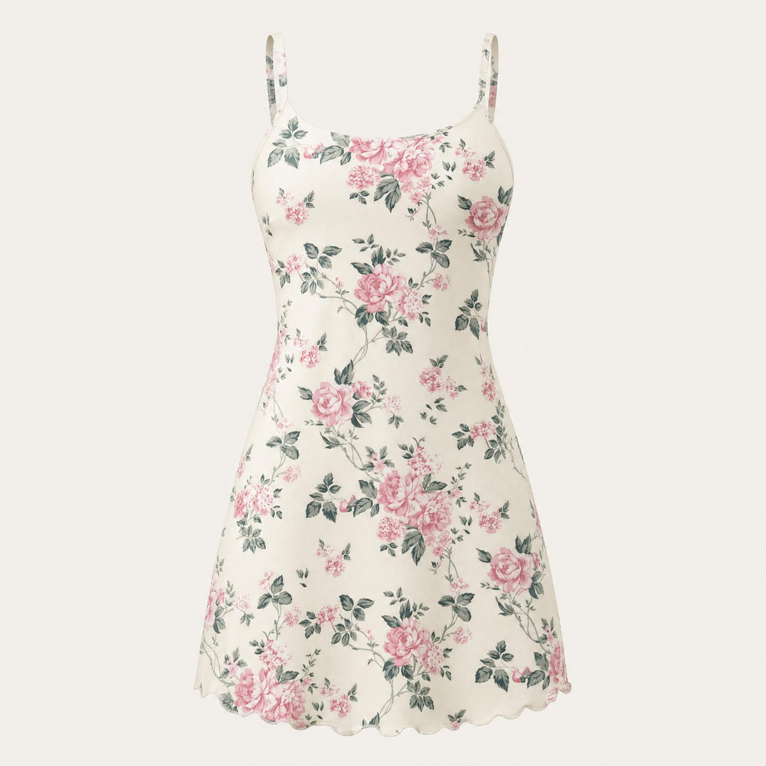 Floral Slip Nightgown - Adjustable Cami Straps