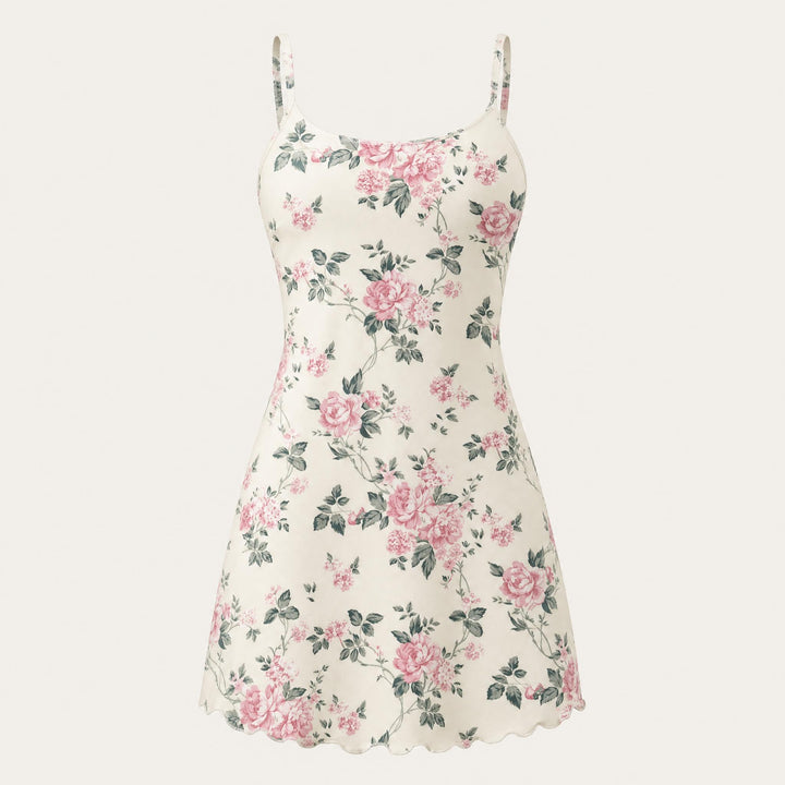 Floral Slip Nightgown - Adjustable Cami Straps