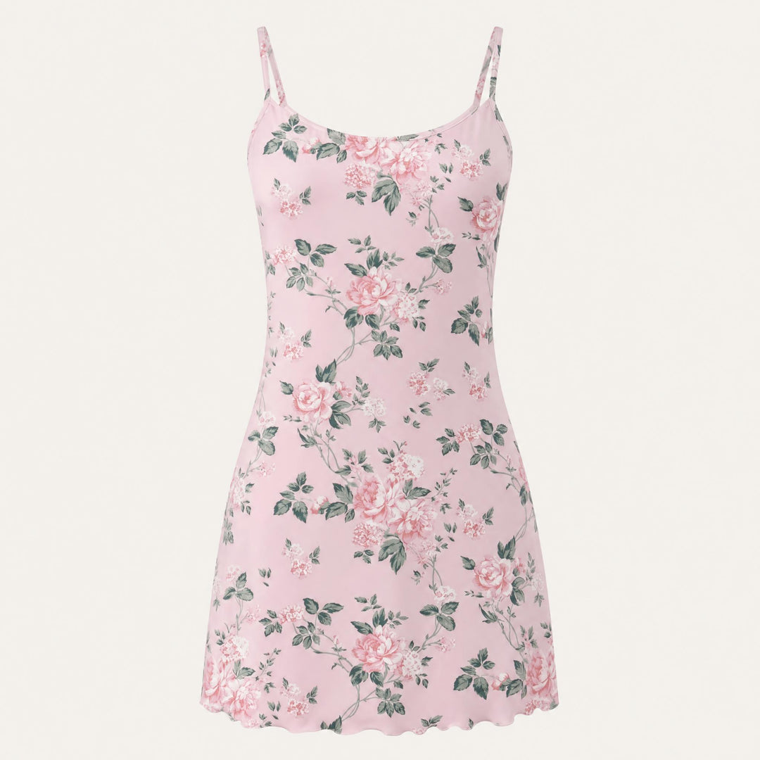 Floral Slip Nightgown - Adjustable Cami Straps