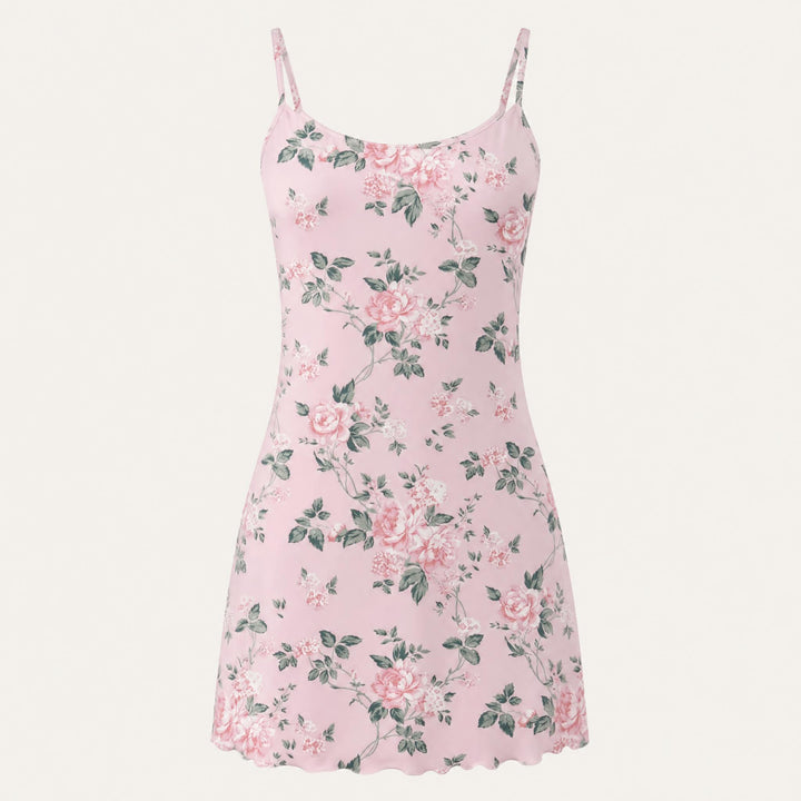 Floral Slip Nightgown - Adjustable Cami Straps