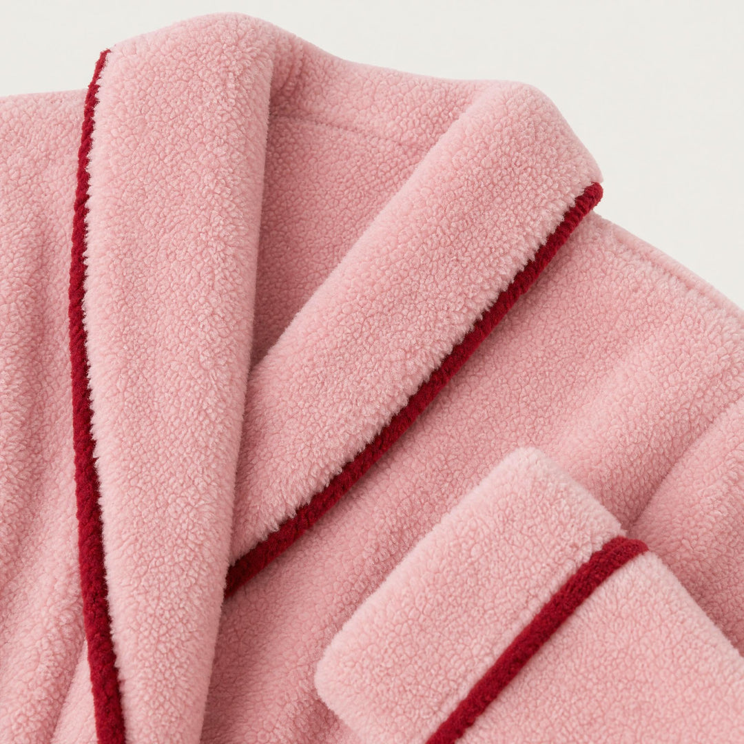 Soft lined flannel robe shown from the back