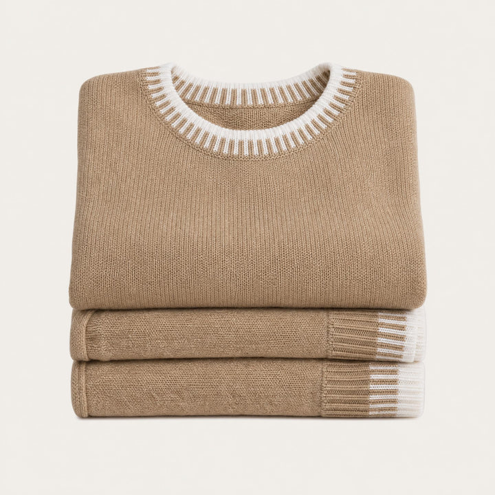 Knit Lounge Set for Women, Color Block Sweater and Wide Leg Pants