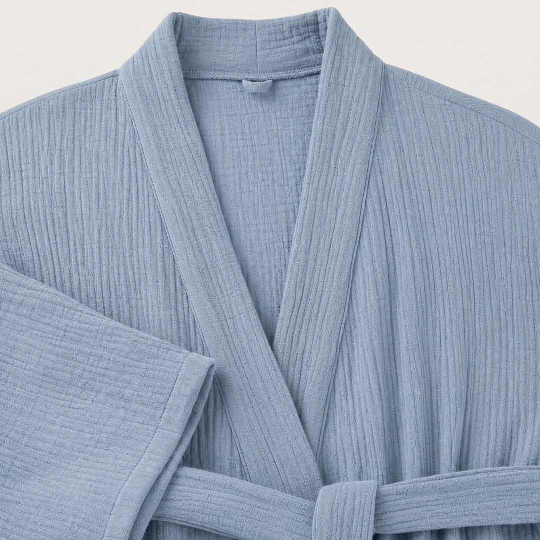 Cotton Waffle Robe for Women, Kimono Sleeve Bathrobe