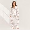 Heart Print Cotton Pajama Set - Long Sleeve