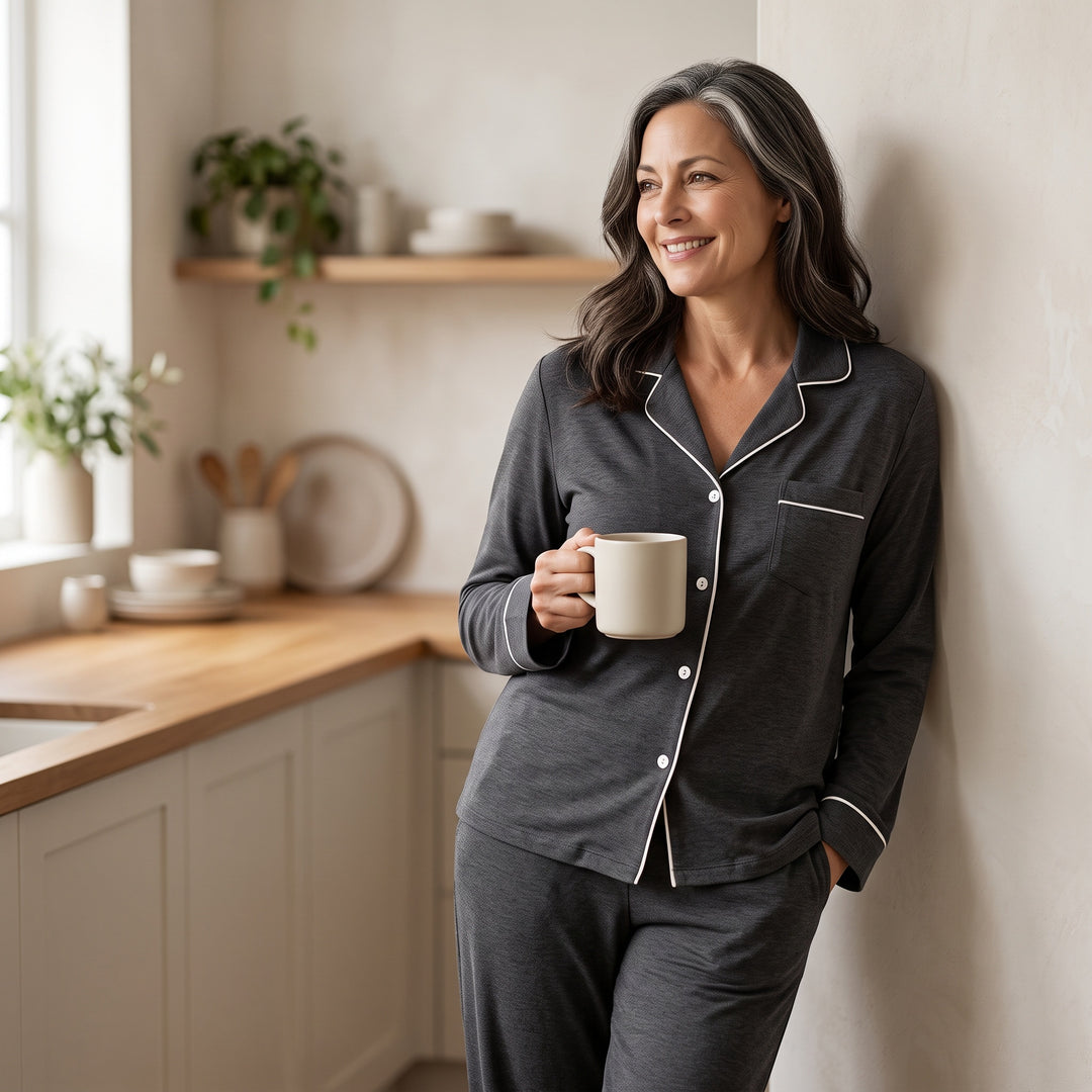 Piped Pajama Set - Long Sleeve