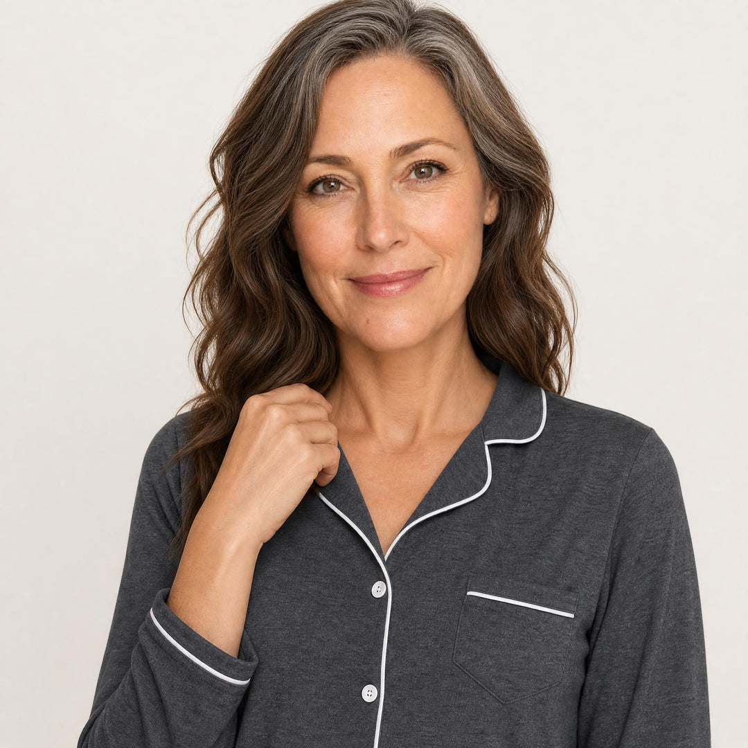 Piped Pajama Set - Long Sleeve