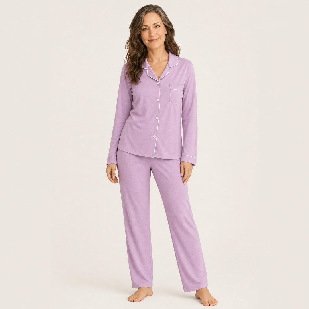 Piped Pajama Set - Long Sleeve