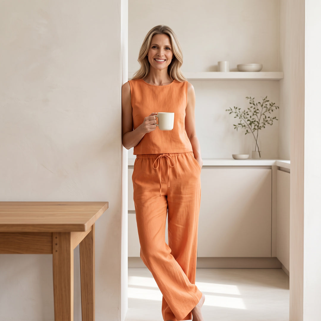 Summer Cotton Pajama Set - Short Sleeve