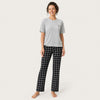 Checked Pajama Set - Short Sleeve