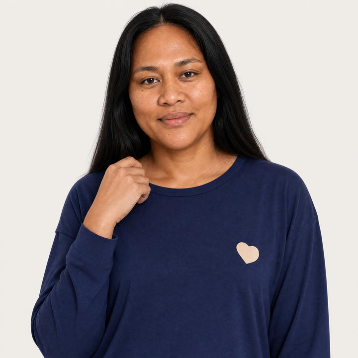 Plus-Size Heart Pajama Set - Long Sleeve