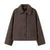 Women's Stand-Collar Coat | Brown Minimal Tailored Coat