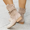 Women's Slouch Ankle Boots | Suede-Effect Block Heel Booties