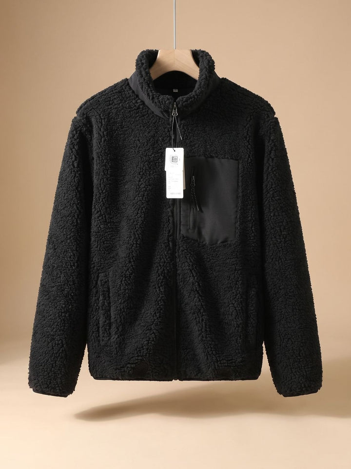 Sherpa Fleece Jacket for Women, Full Zip with Chest Pocket