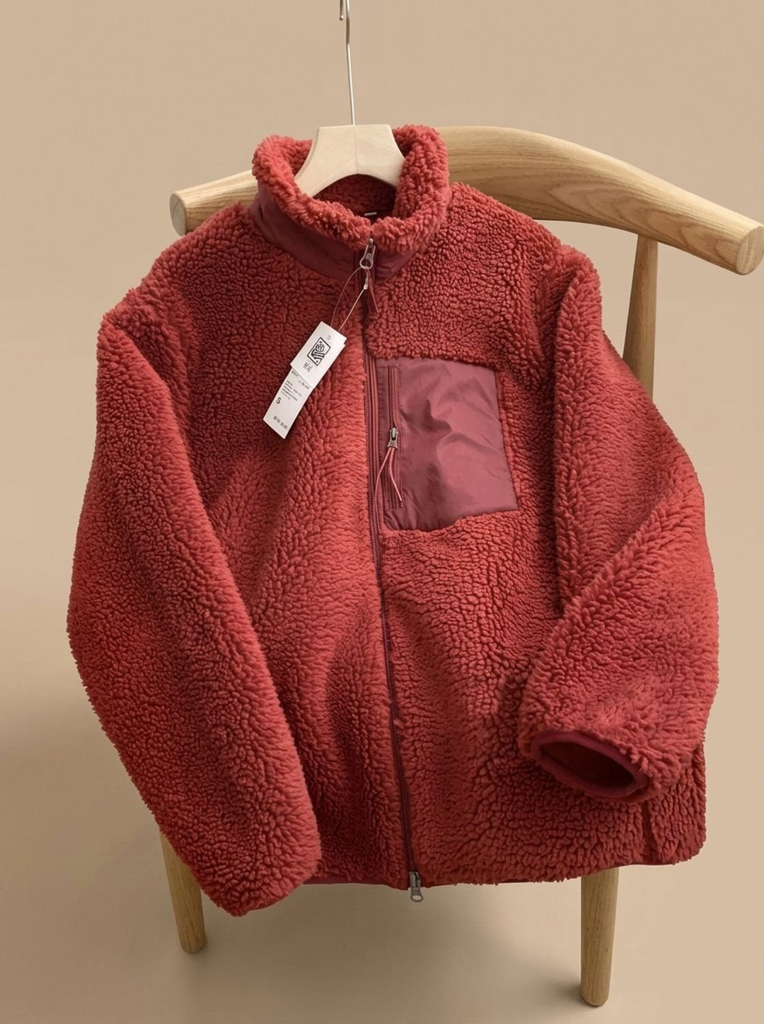 Sherpa Fleece Jacket for Women, Full Zip with Chest Pocket