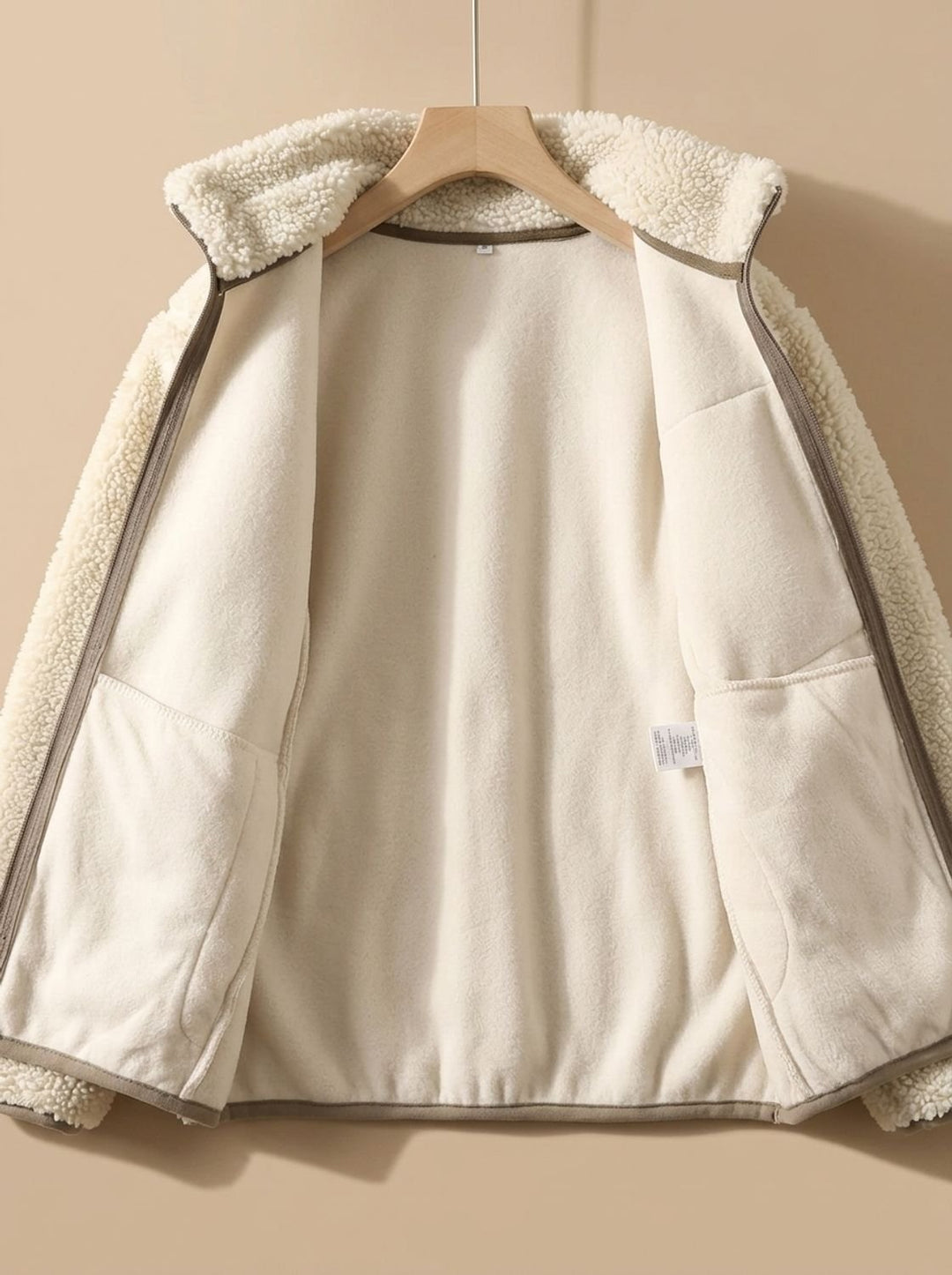 Sherpa Fleece Jacket for Women, Full Zip with Chest Pocket